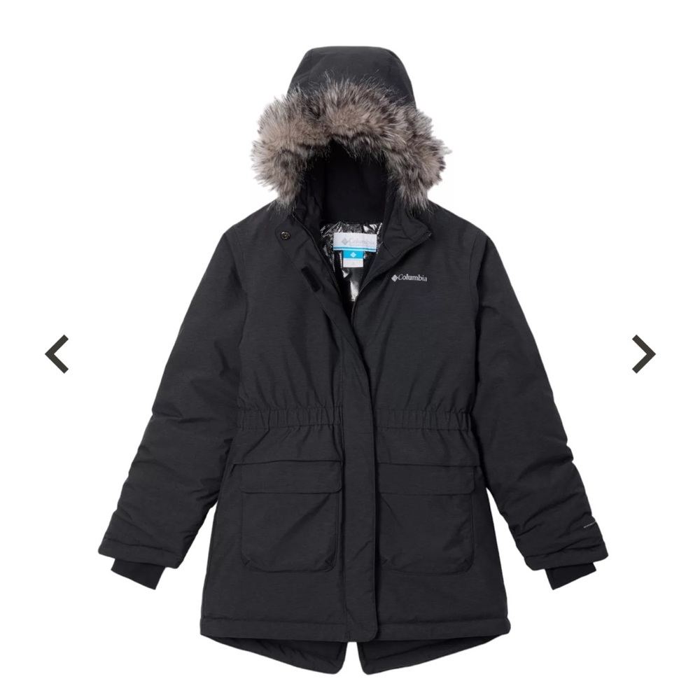 Columbia Girls Faux Fur Waterproof Winter Jacket with Grow w/me Sleeves